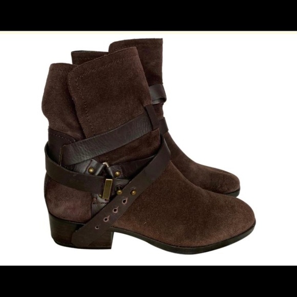 Pour La Victoire Shoes - Pour La Victoire Brown Suede Booties / Size 9